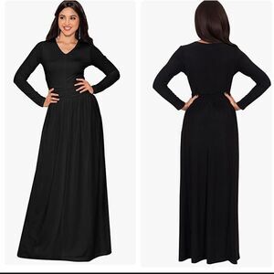 KOH KOH Black Ruched Long Gown MEDIUM